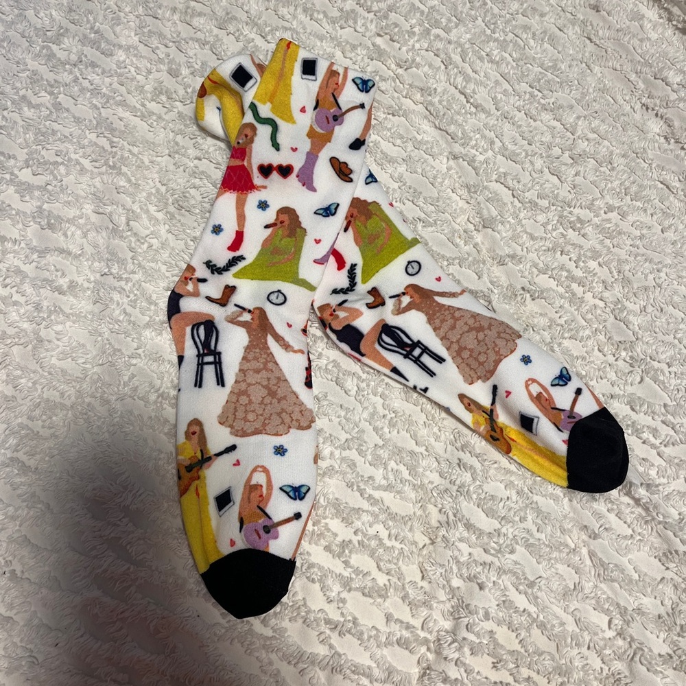 Taylor Swift Eras Tour Colorful Patterned Socks